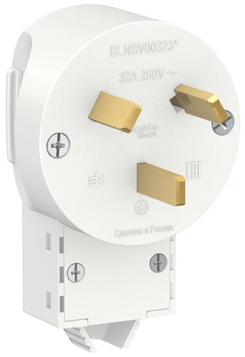 Вилка силовая Systeme Electric Blanca 32А 2P+N 230В белый  картинка 